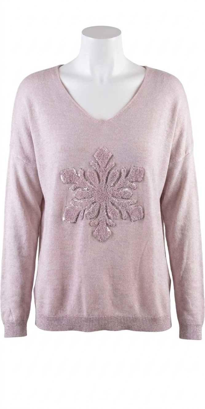 NEW GIGI MODA la neve knit v-neck sweater in pink